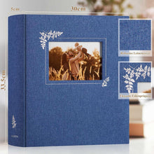 Leinen Fotoalbum zum Selbstgestalten, Blau, 100 Seiten