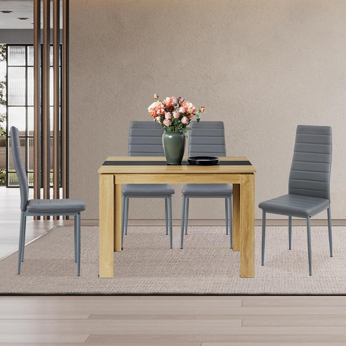 Esstisch Eiche-Schwarz 110x70cm – Esszimmertisch für 4 Personen