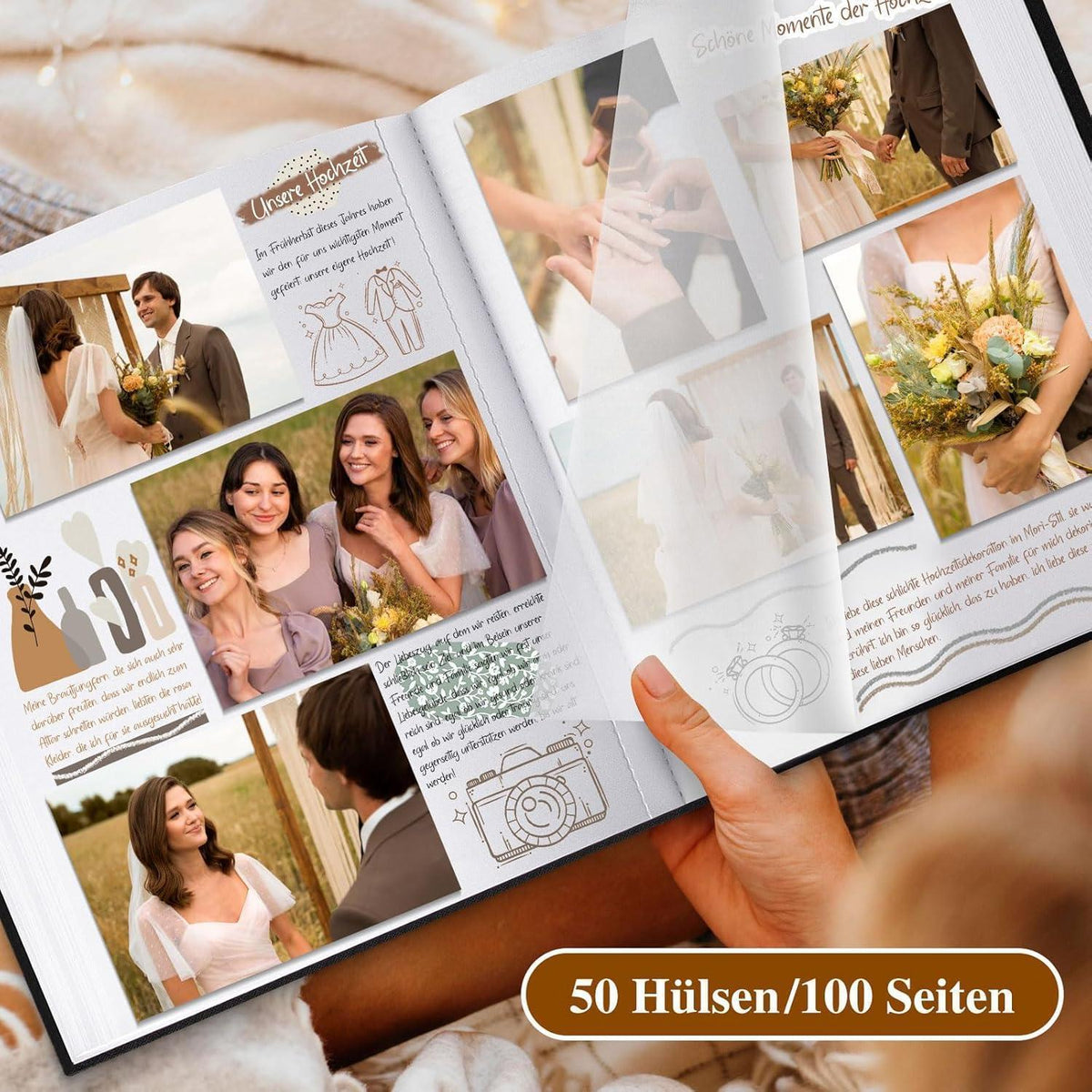 Fotobuch Leinen mit Fenster, Lila, 100 Seiten zum Selbstgestalten
