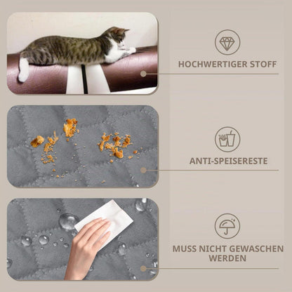 Sofaüberwurf 4 Sitzer wasserdicht rutschfest blassgrau