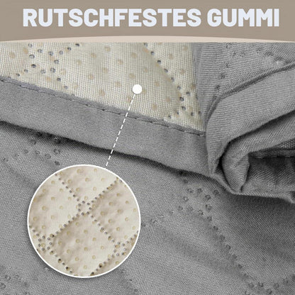 Sofaüberwurf 4 Sitzer wasserdicht rutschfest blassgrau
