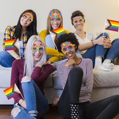 Progress Regenbogen-Flagge Stolz Deko Brille Handheld LGBTQ Trans