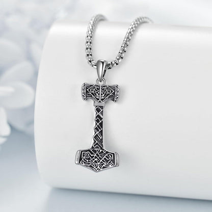 Thors Hammer Halskette 925er Sterlingsilber Wikinger Runen Schmuck