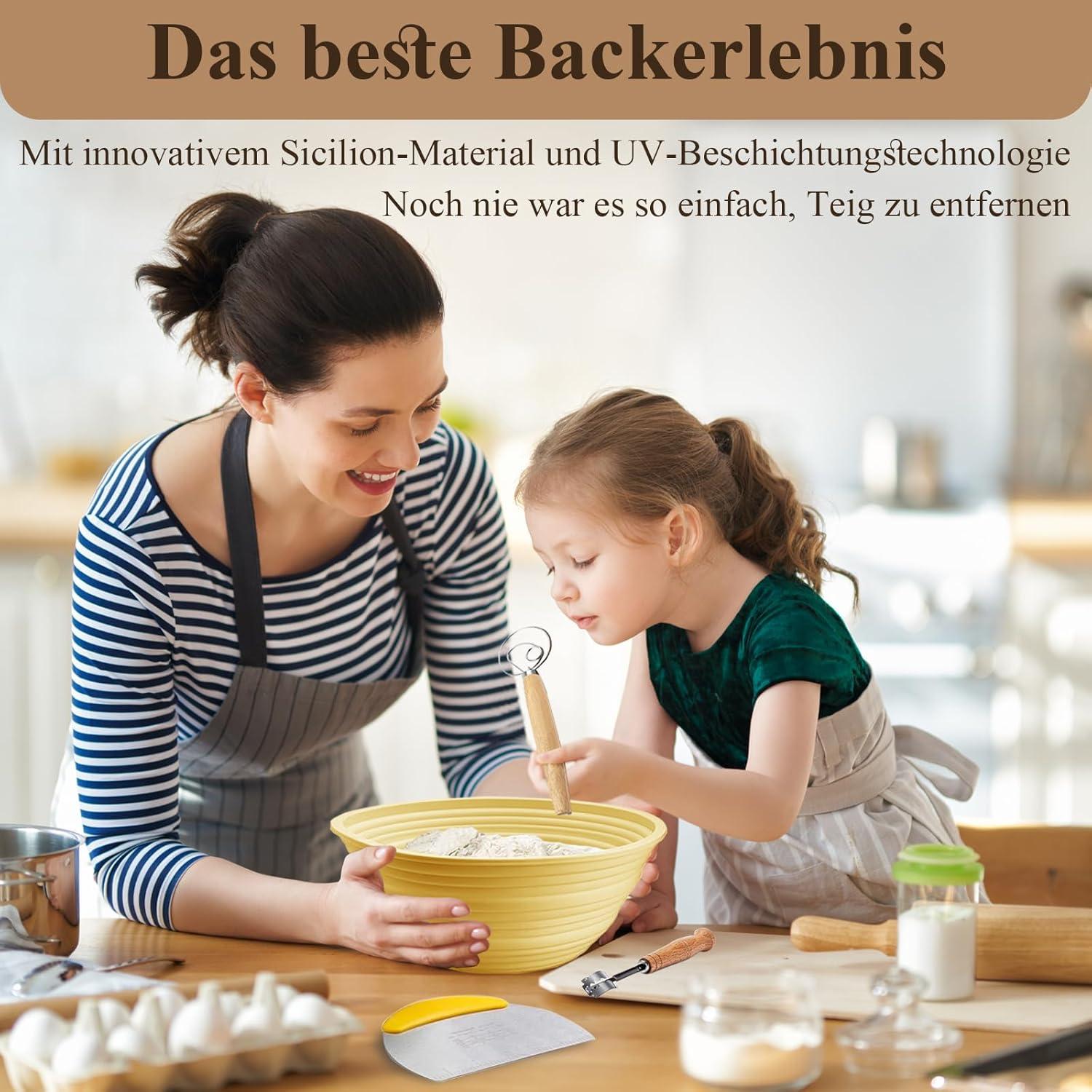 Brotgärkorb Set 22cm Rund 26cm Oval Silikon Banneton Sauerteig Bäckerwerkzeuge