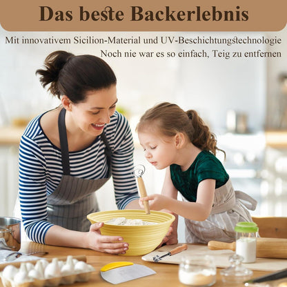 Brotgärkorb Set 22cm Rund 26cm Oval Silikon Banneton Sauerteig Bäckerwerkzeuge