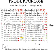 Kerzentattoos Vatertag Papa Geschenk DIY Sticker Set A5