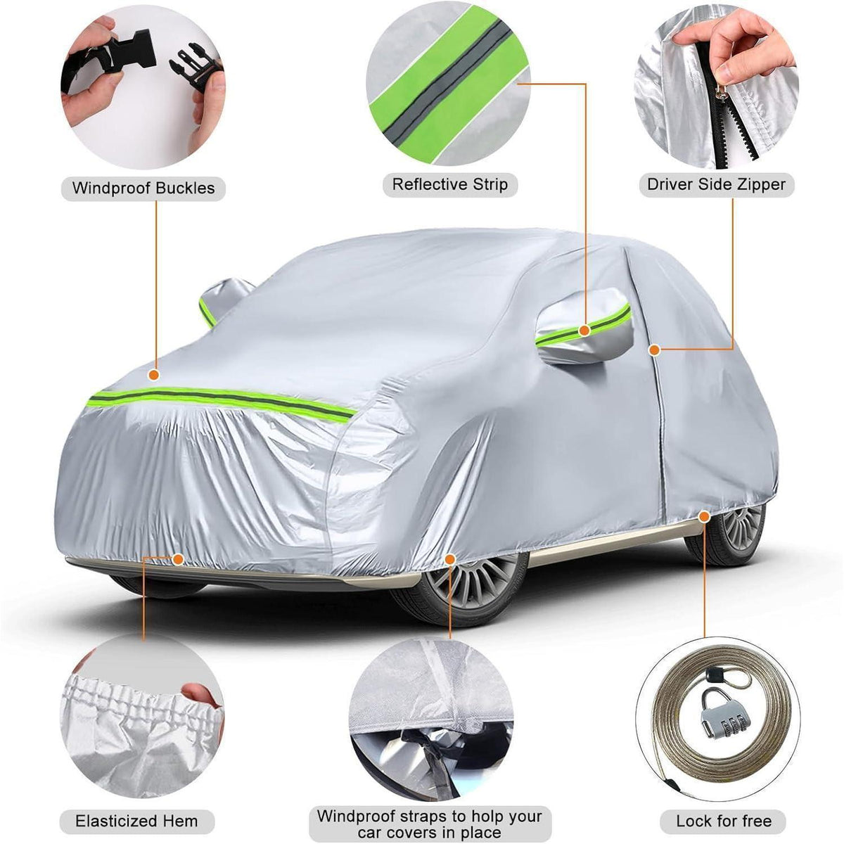 Wasserdichte Autoabdeckung für FIAT 500 2007-2025