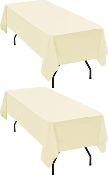 2er-Pack beige Tischdecken 153x260 cm Polyestergewebe rechteckig 1,8 m