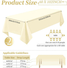 2er-Pack beige Tischdecken 153x260 cm Polyester rechteckig
