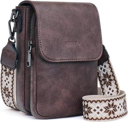 Handytasche Damen RFID Umhängetasche Leder große Kapazität