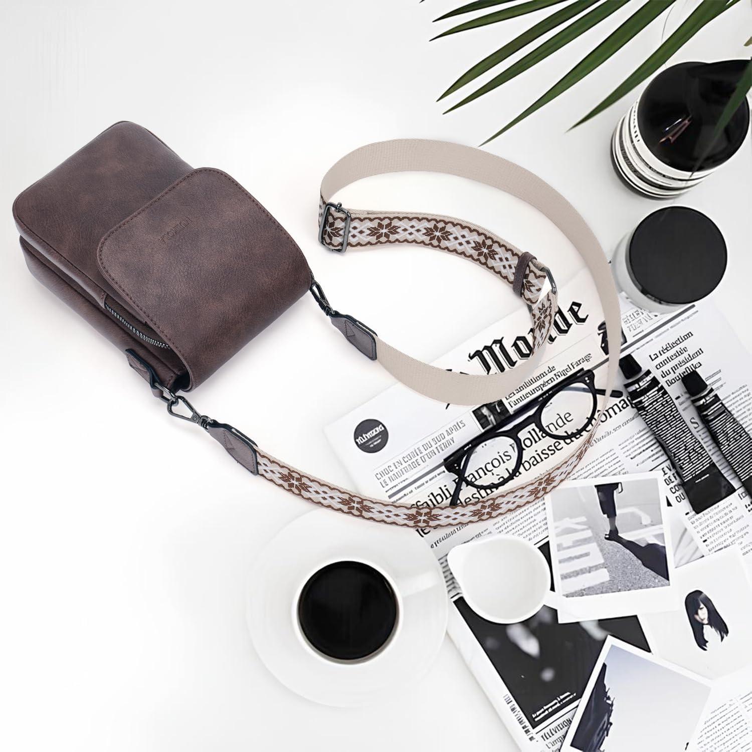 MUIIKOLA Handytasche Umhängetasche Damen RFID Leder Z-kaffee