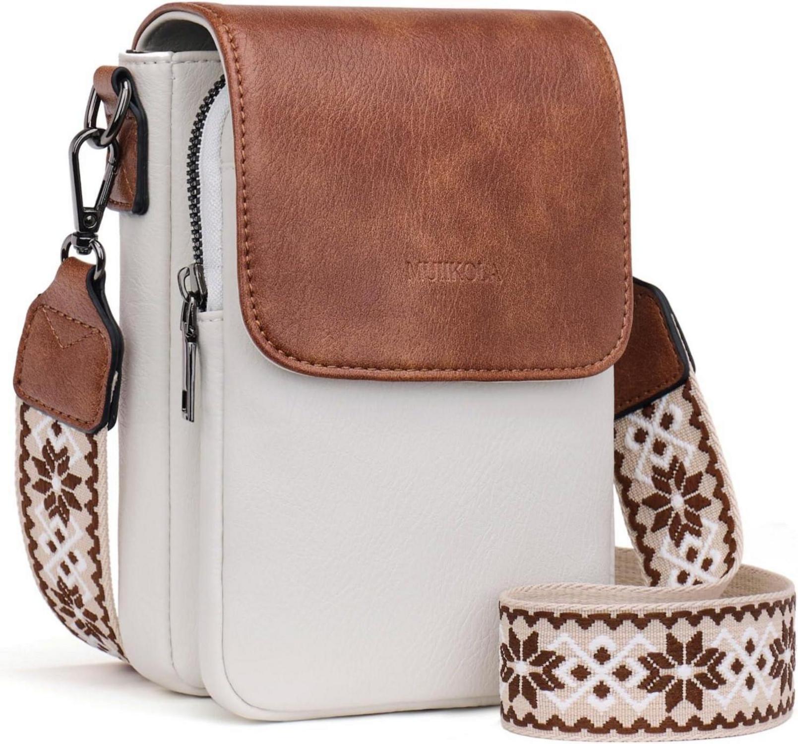Handytasche RFID-geschützt große Kapazität PU-Leder Z-beige-braun