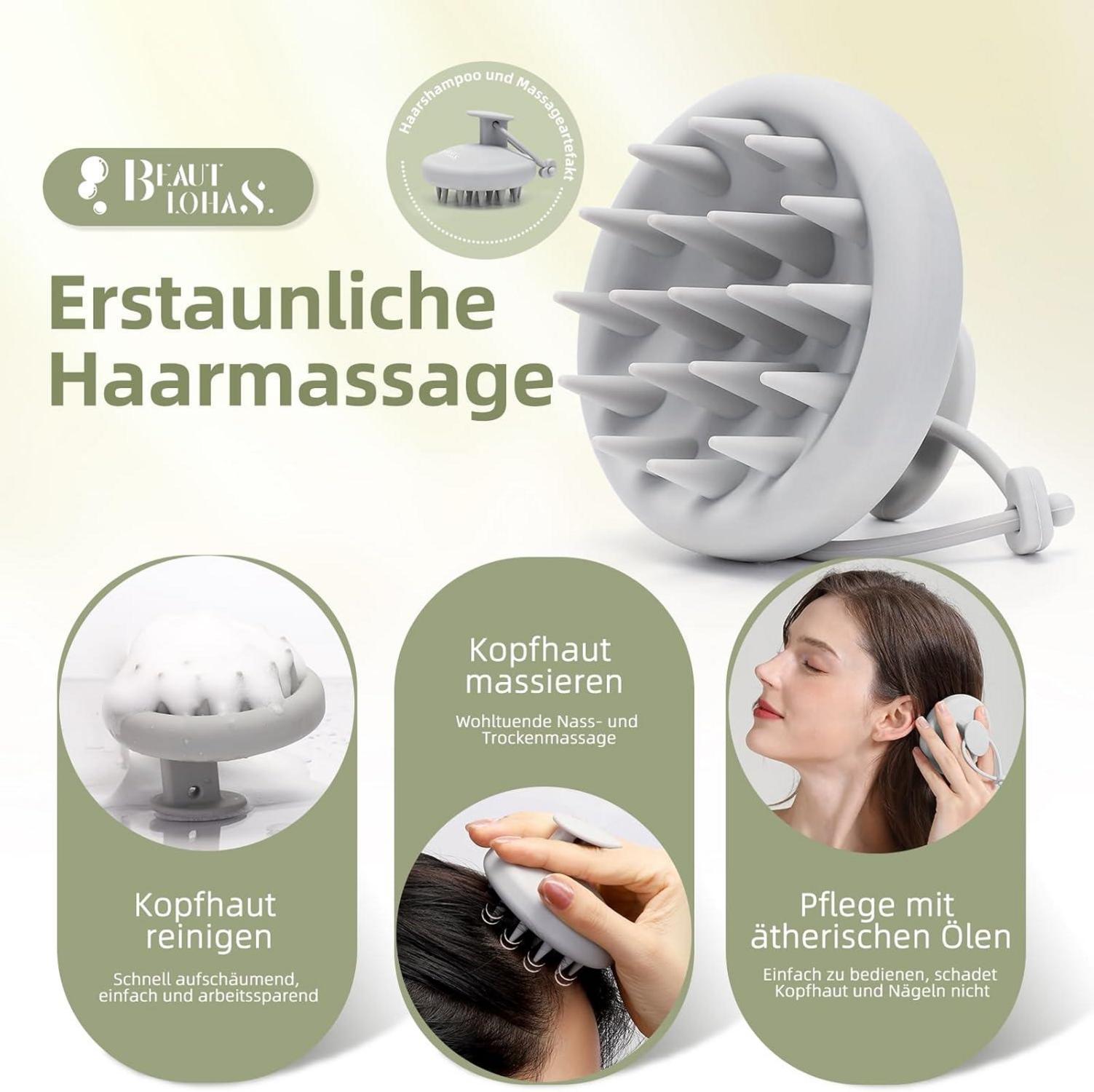 Kopfhaut Massagebürste Silikon Shampoo Bürste scalp massager zur Haarstimulierung