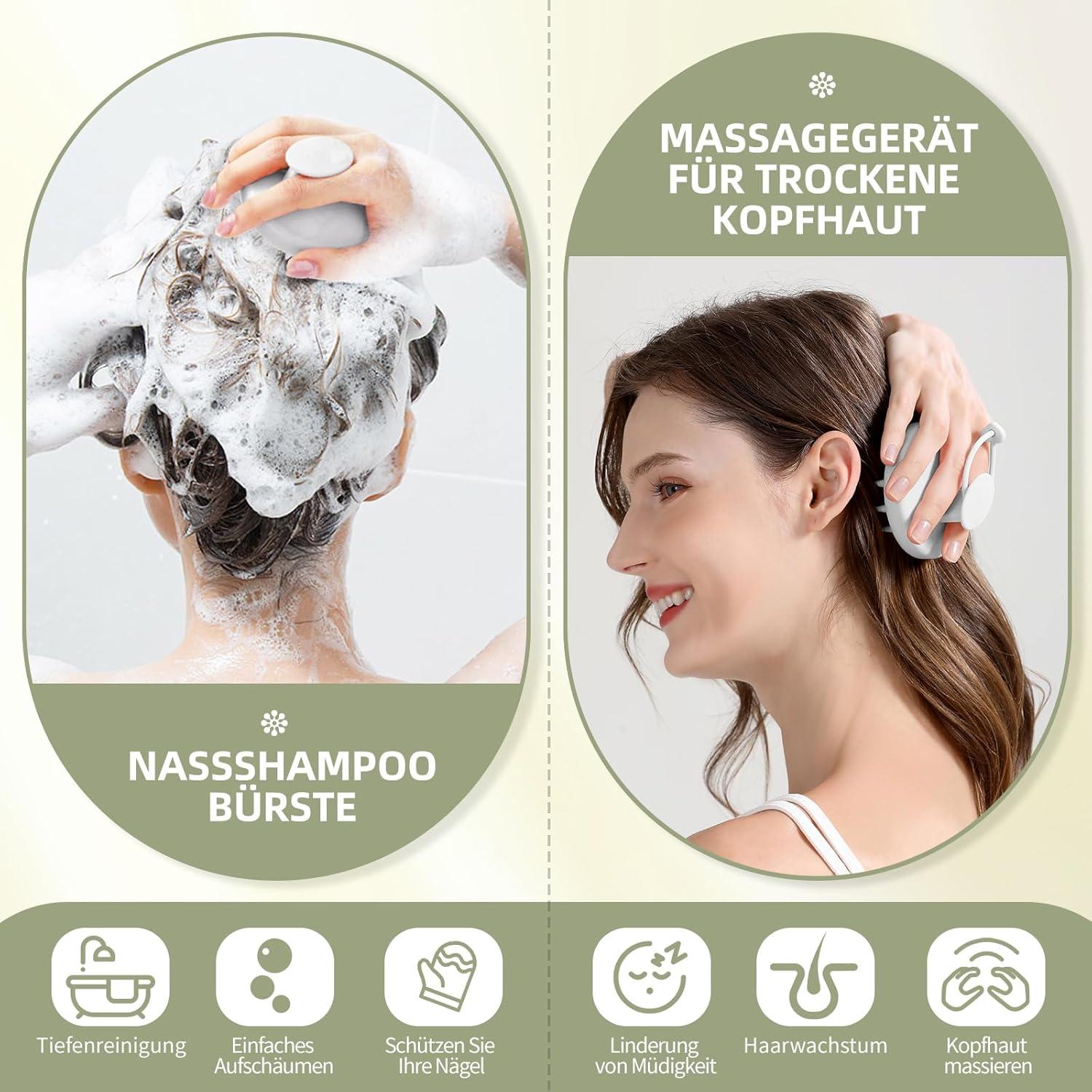 Kopfhaut Massagebürste Silikon Bürste für Haarwachstum Peeling
