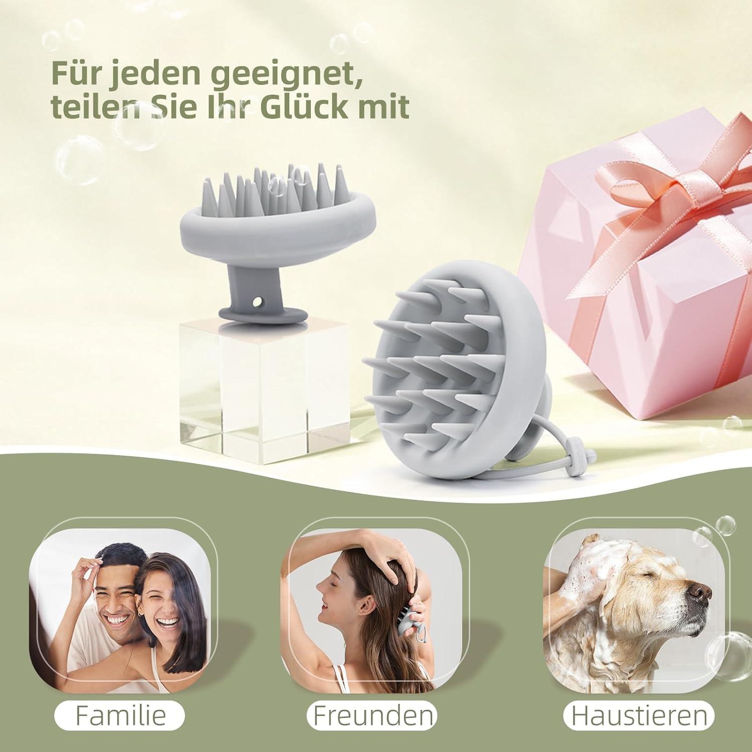 Kopfhaut Massagebürste Silikon Bürste für Haarwachstum Peeling