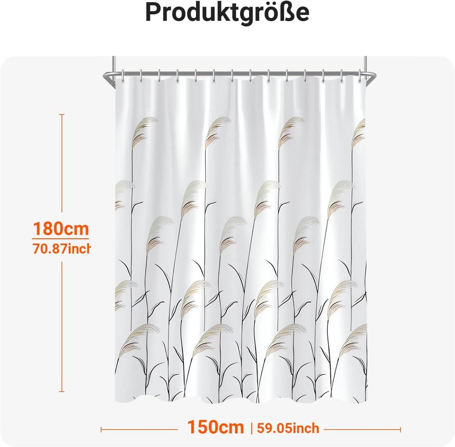 Duschvorhang Weizenohr 150x180cm Antischimmel Wasserdicht Badezimmer