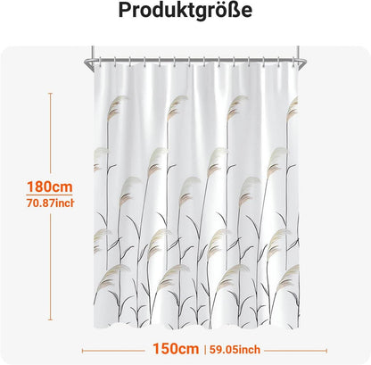 Duschvorhang Weizenohr 150x180cm Antischimmel Wasserdicht Badezimmer