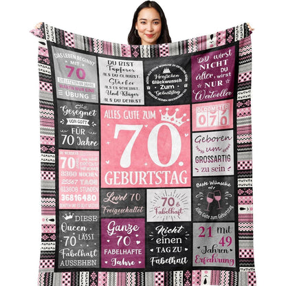 Yesbird 70. Geburtstag Frauen Deko Geschenke Decke 150x130CM