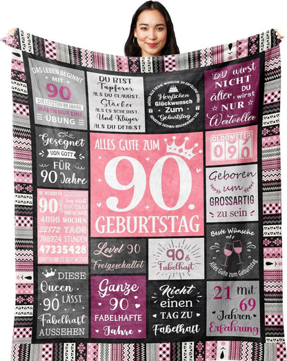 Geburtstagsgeschenk Deko Flanelldecke 150x130CM