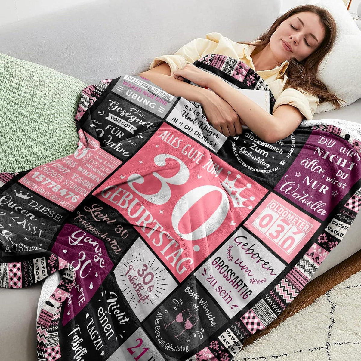 Flanell Decke 150x130CM Geburtstagsgeschenk Frauen