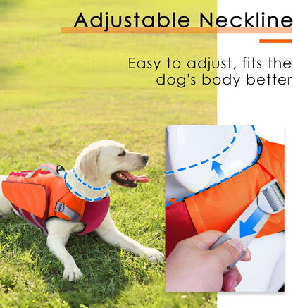 ThinkPet Rettungsweste Hundegeschirr für kleine/mittelgroße Hunde Orange Rot