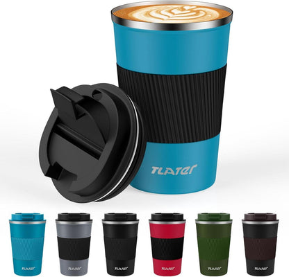 Stainless Steel Thermal Coffee Travel Mug Leak-proof Lid 380ml