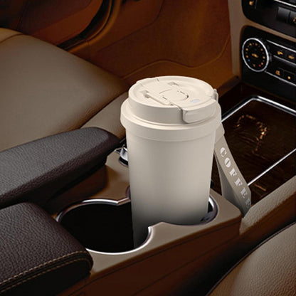 WATERSY 530ml Thermobecher to go mit Strohhalm, Deckel, Edelstahl