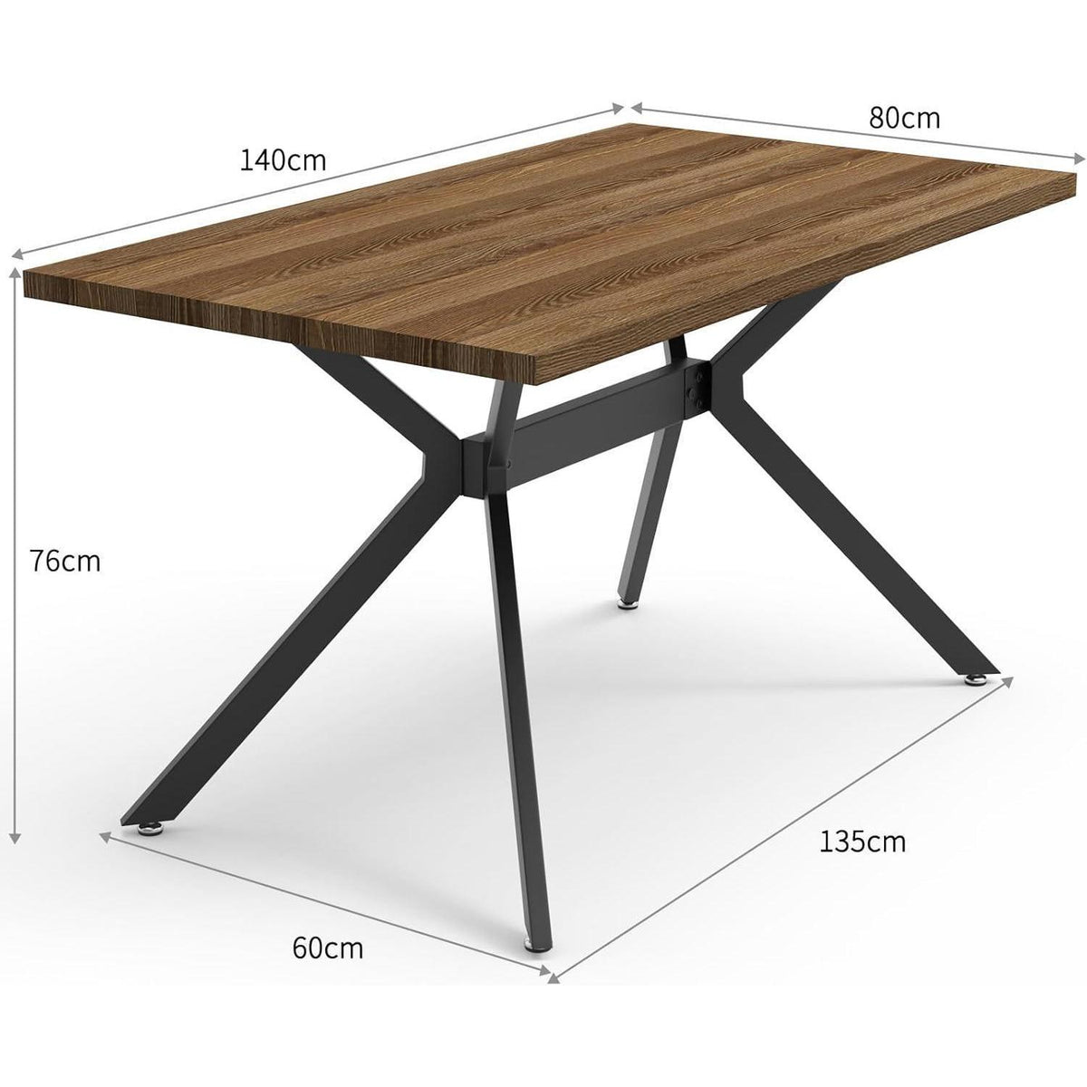 Holztisch 140x80cm – Robuster Esszimmertisch für Familie