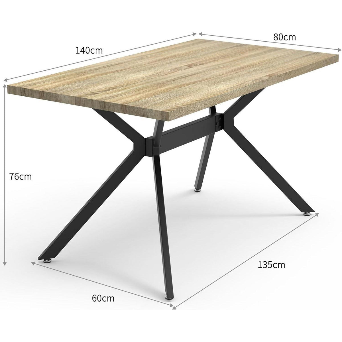 LEWE Esstisch Holz 140x80cm - Robuster Küchentisch für Familie