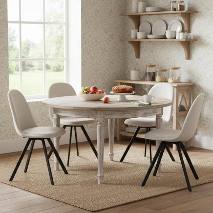 Esszimmerstühle 4er Set mit Drehfunktion, Beige