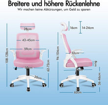 Ergonomischer Bürostuhl mit Lordosenstütze, Kopfstütze und