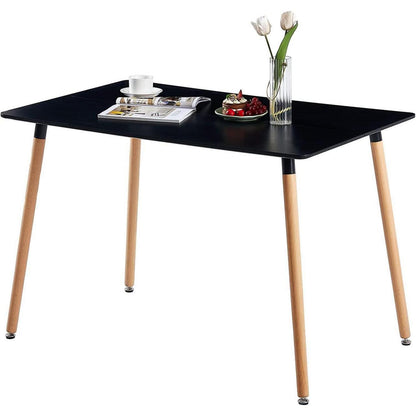 Esszimmergruppe Schwarz: Esstisch + 4 Stühle (110x70 cm)