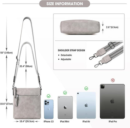 Moderne RFID Damen Umhängetasche aus veganes Leder - 3