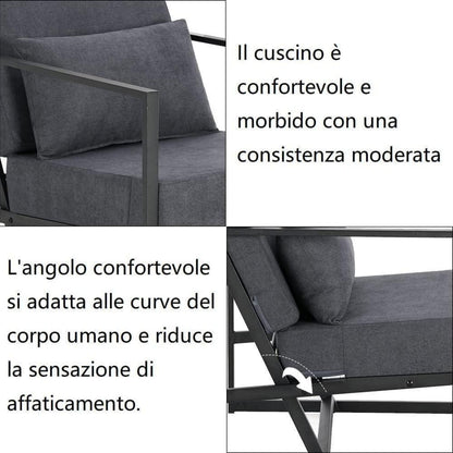 Mingone 2-Sitzer Sofa Dunkelgrau – Bequeme Lounge Couch