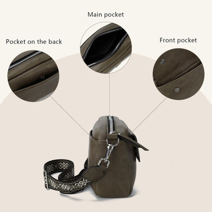 Kleine Damen Handtasche Crossbody Bag PU Leder Grün