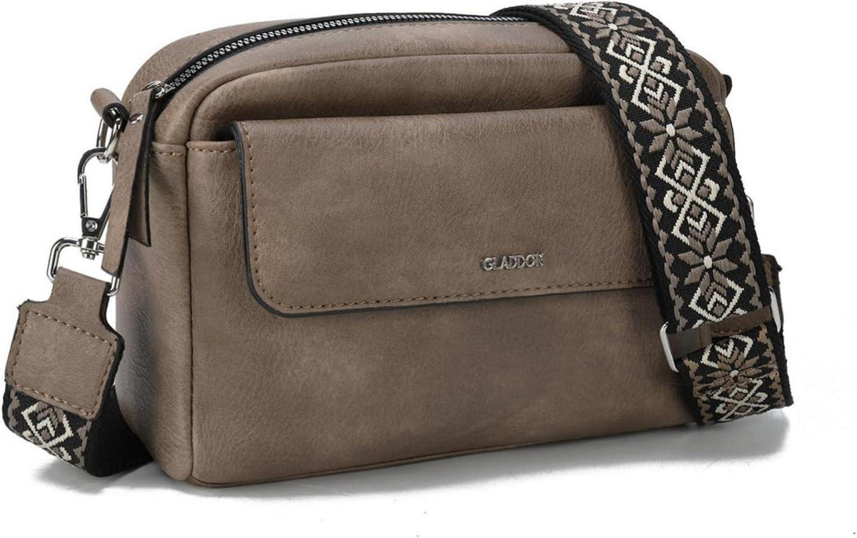 Crossbody Handtasche aus PU Leder für Frauen mit breitem Riemen