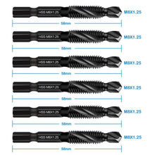6er Set M8 Gewindebohrer mit Bohrer, 1.25mm Steigung