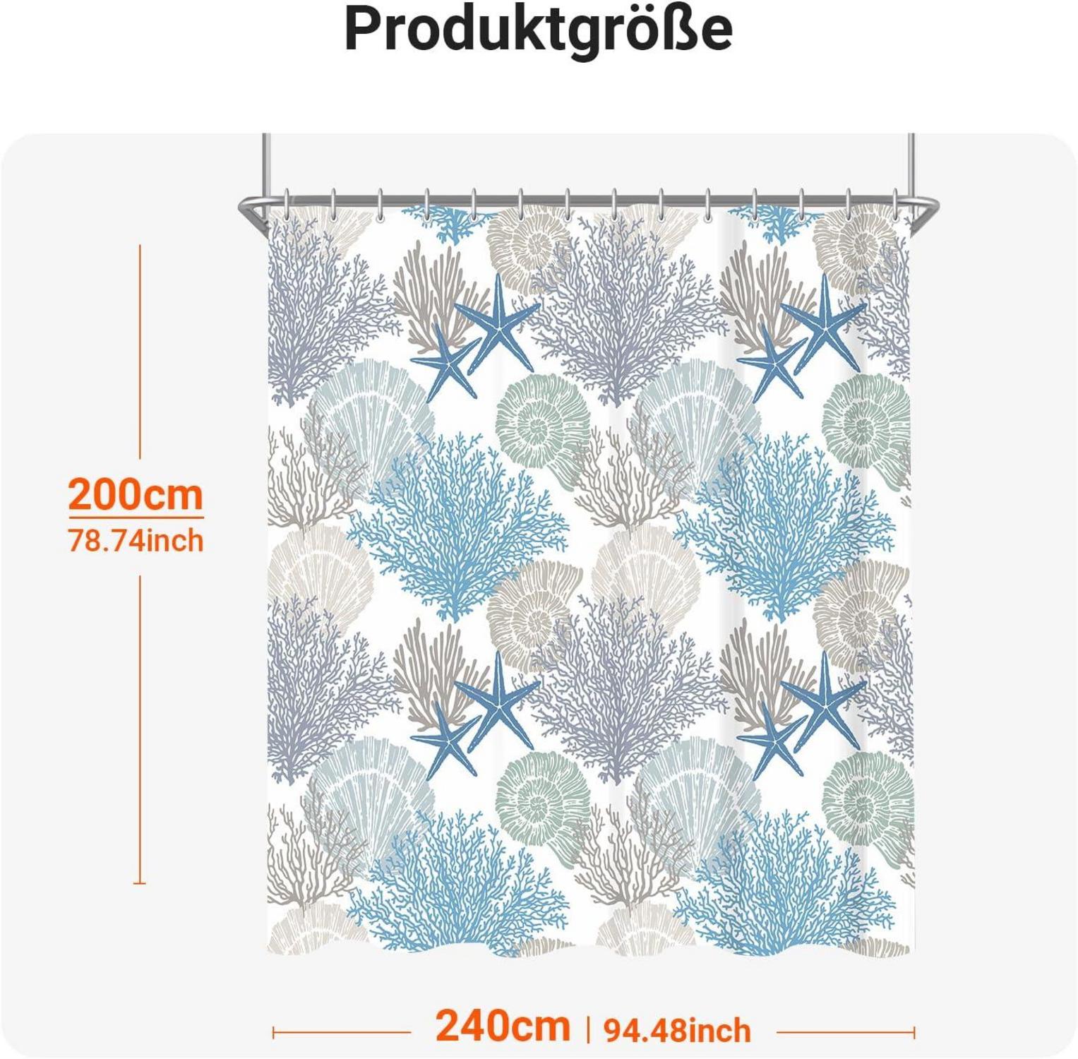 Duschvorhang Unterwasseralgen 240x200cm Antischimmel Wasserabweisend