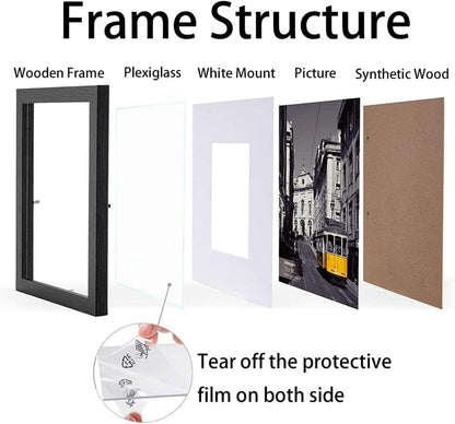 Bilderrahmen A4 Holzplakatrahmen Plexiglasfenster Wohnzimmer Schlafzimmer Dekoration