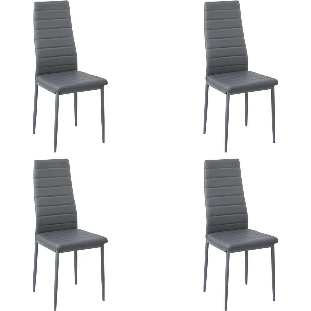 Esszimmergruppe Schwarz Tisch & 4 Grau Stühle – Modernes 4er Set