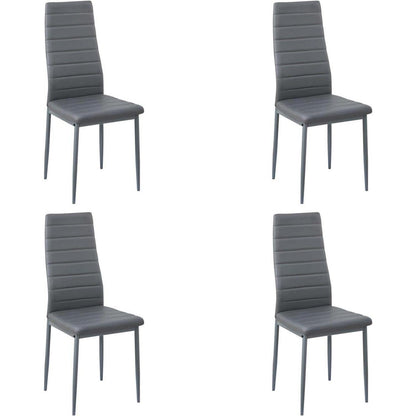 Esszimmergruppe Schwarz Tisch & 4 Grau Stühle – Modernes 4er Set