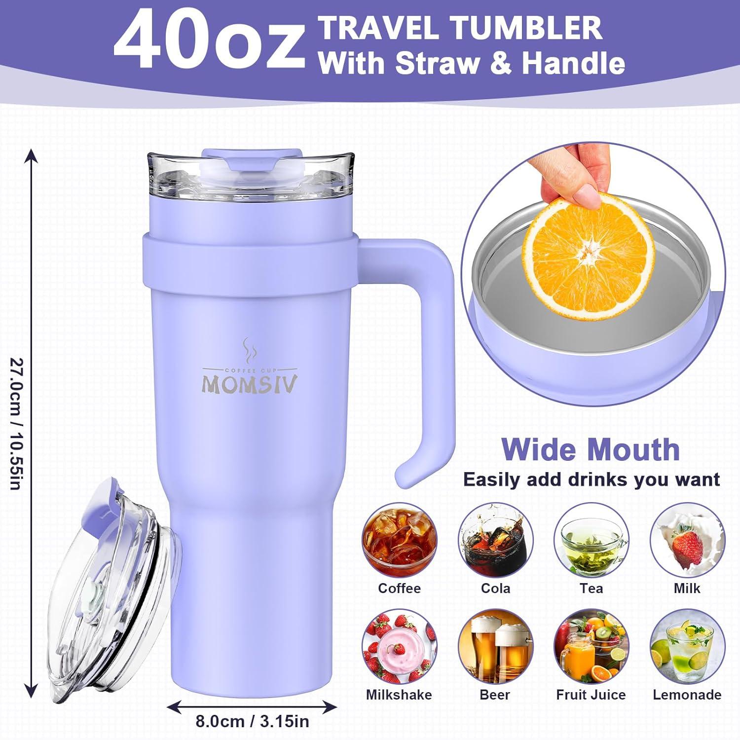 Thermobecher 40oz mit Stroh und Griff, Auslaufsicherer Isolierbecher