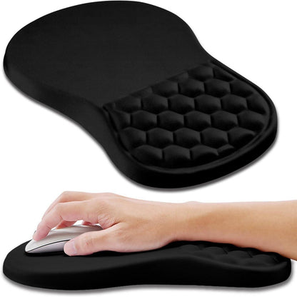 Ergonomisches Mauspad mit Memory Foam Handgelenkauflage für Maus Schwarz