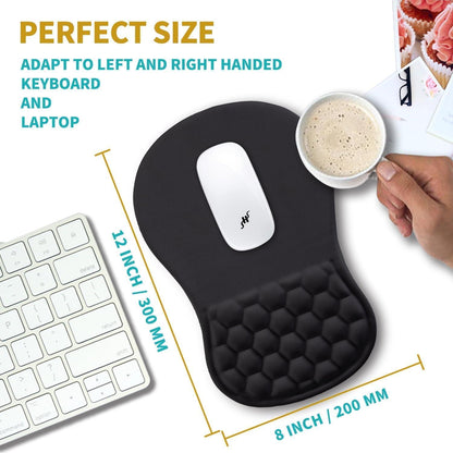 Ergonomisches Mauspad mit Memory Foam Handgelenkauflage für Maus Schwarz
