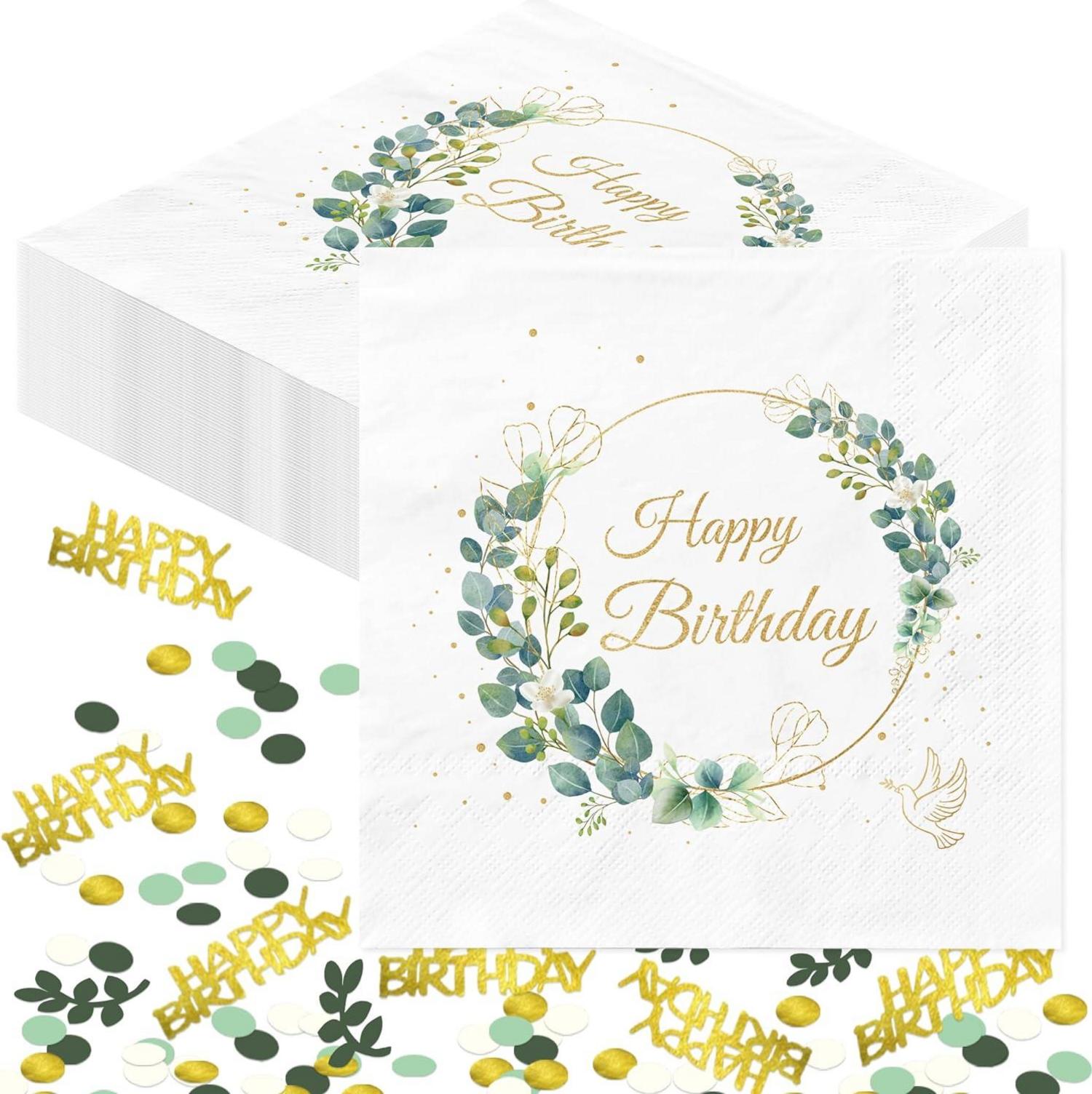 Servietten Geburtstag Konfetti Happy Birthday Deko Tischdeko