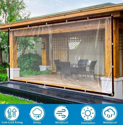 Transparente Plane 2x3m - Wasserdichte Abdeckplane mit Ösen