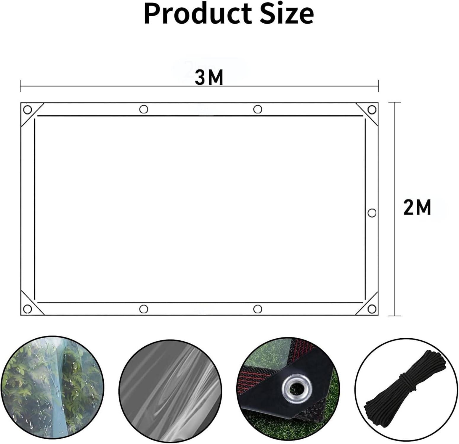 Transparente Abdeckplane Wasserdicht 2x3m Tarp Schutz Vor Witterung