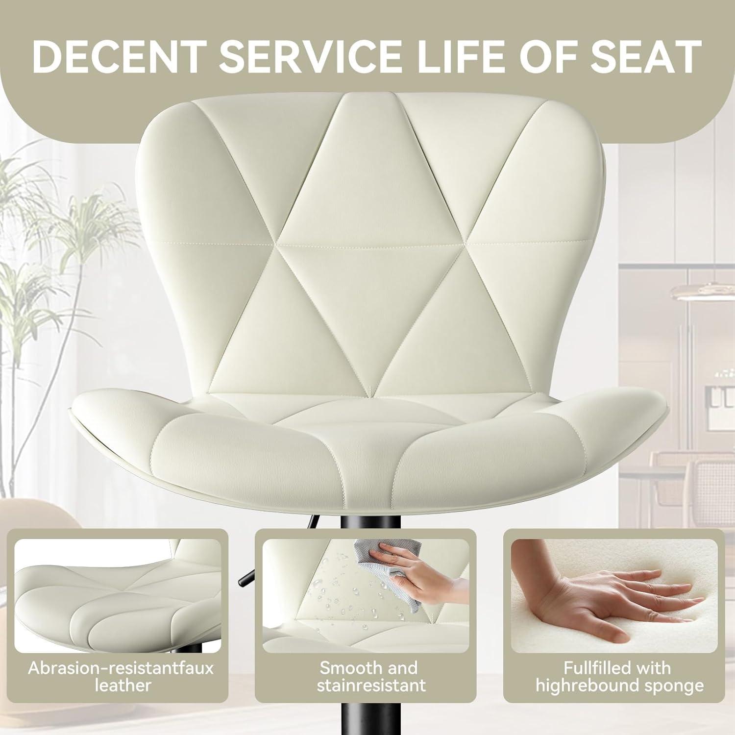 Barhocker 2er Set Höhenverstellbar mit Rückenlehne 360° Drehbar