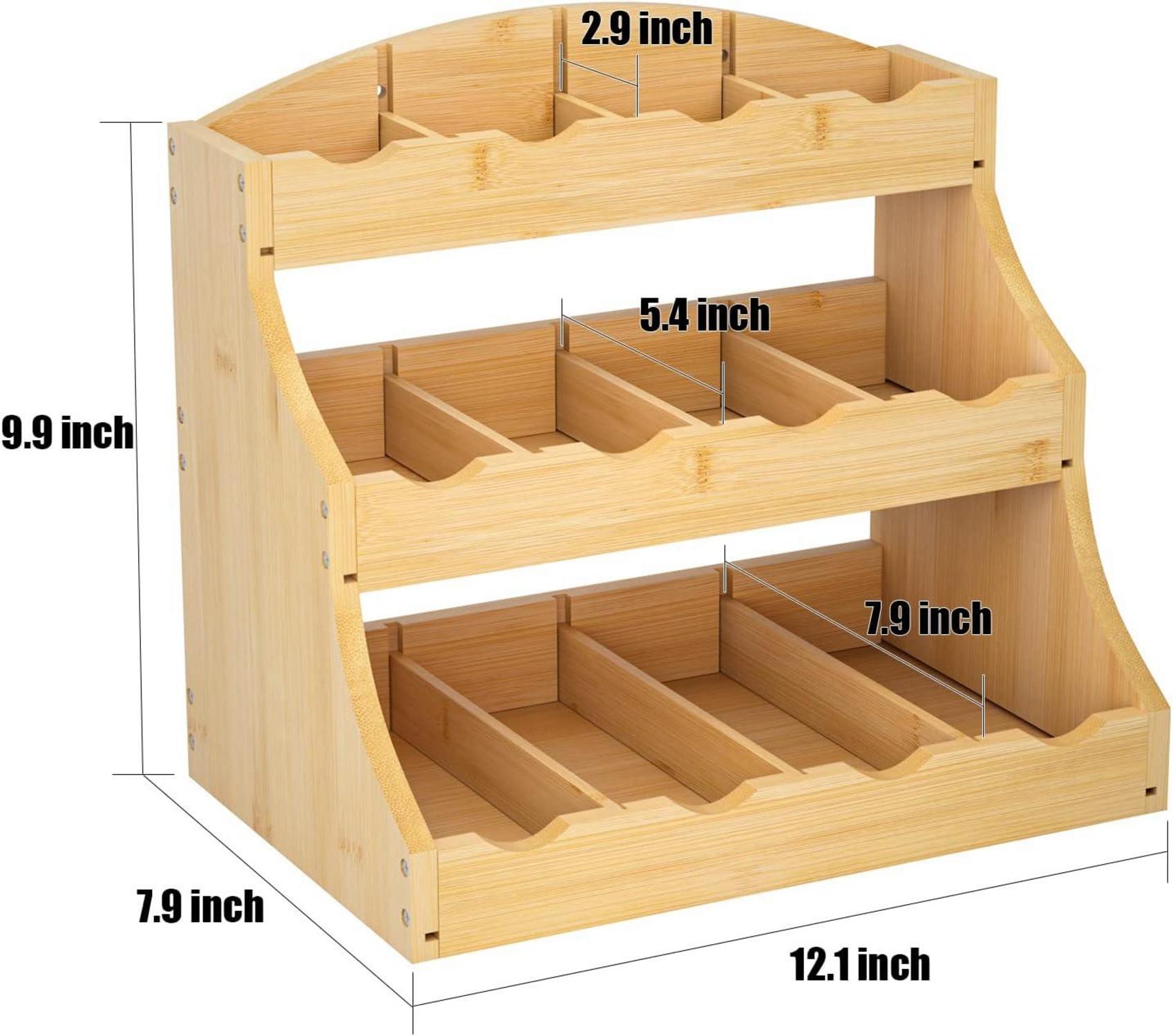 Teebeutel Organizer Bambus Holz Teebox 12 Fächer 240 Teebeutel Aufbewahrung