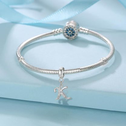 Symretie 925 Sterling Silber Buchstaben Charm Anhänger